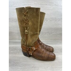 Texas Boots Men's Boots Brown Leather Western Cowboy 8.5 Made in USA Vintage